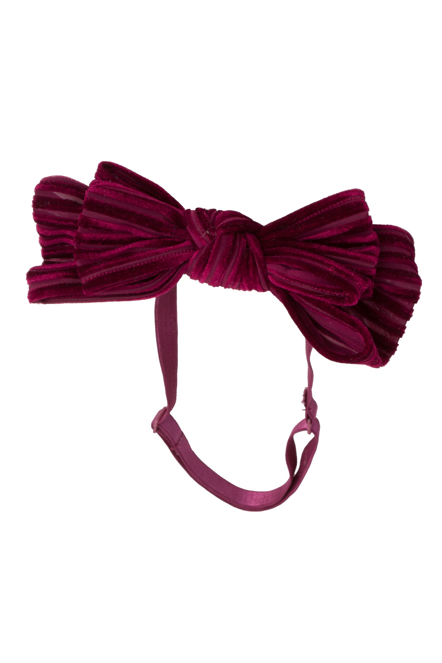 Floppy Velvet Stripe Wrap - Burgundy
