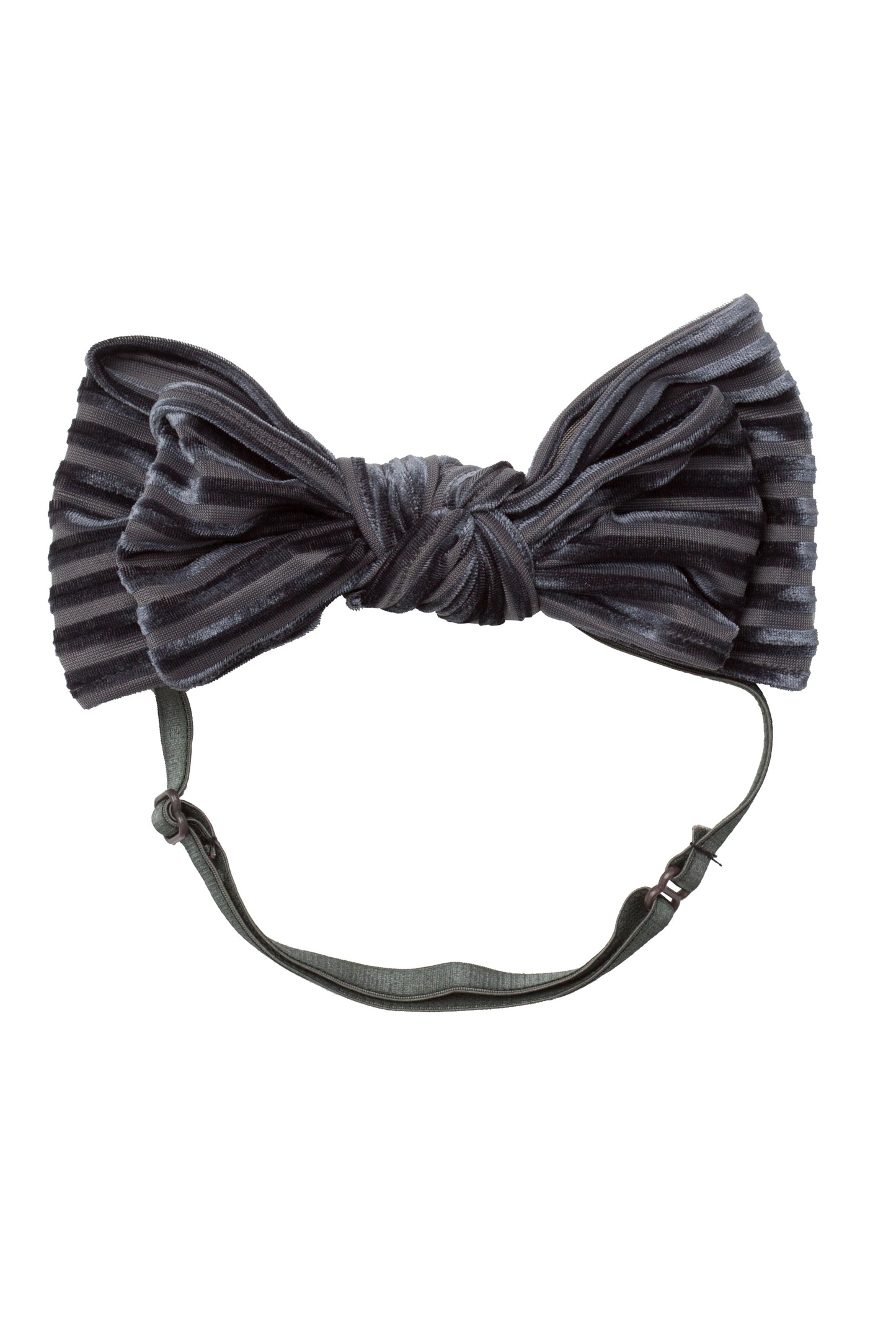 Floppy Velvet Stripe Wrap - Charcoal