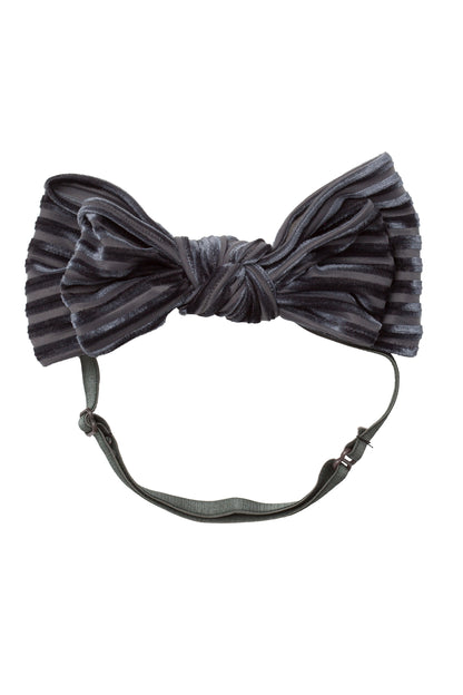Floppy Velvet Stripe Wrap - Charcoal