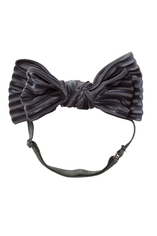 Floppy Velvet Stripe Wrap - Charcoal