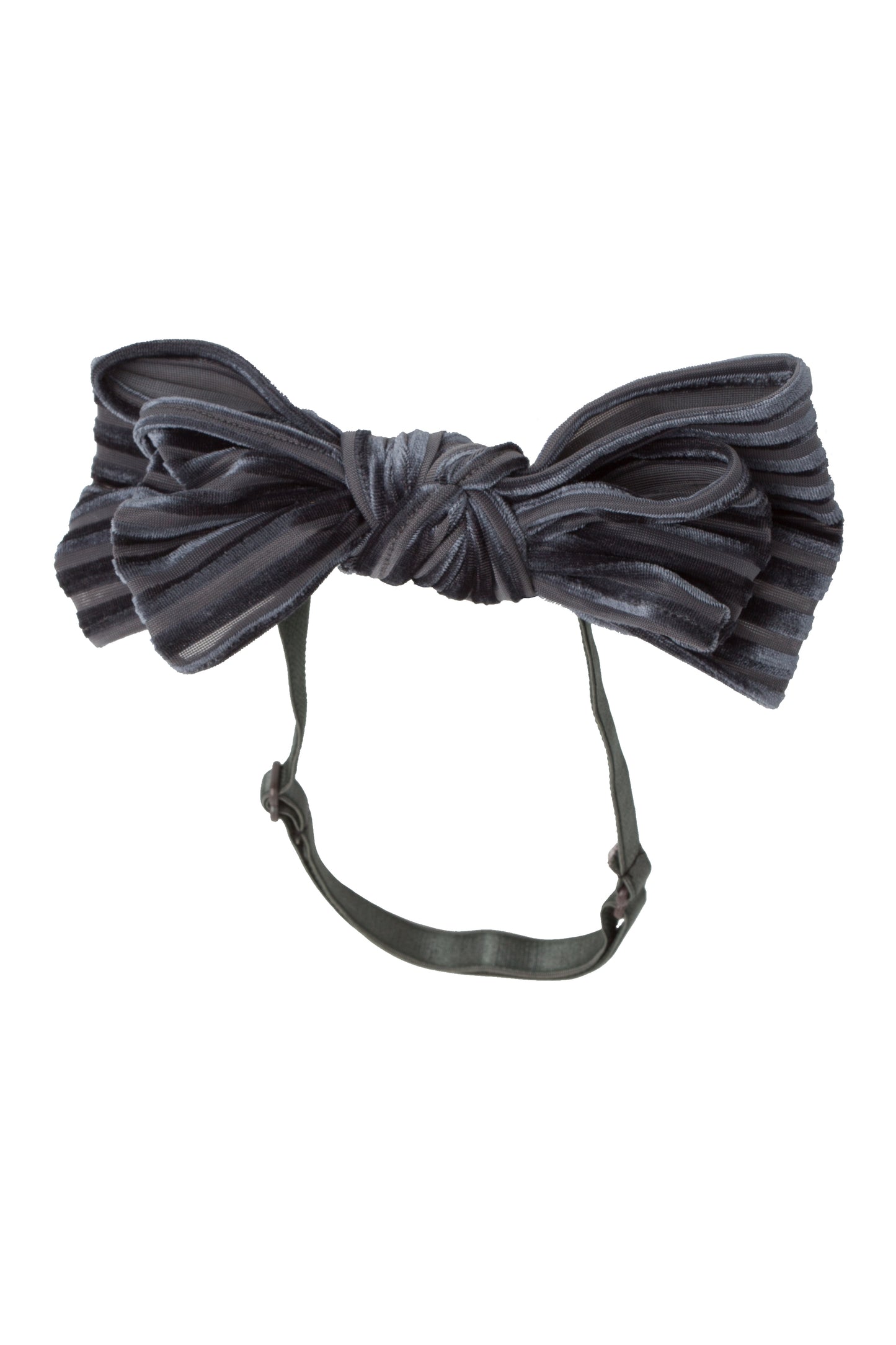 Floppy Velvet Stripe Wrap - Charcoal