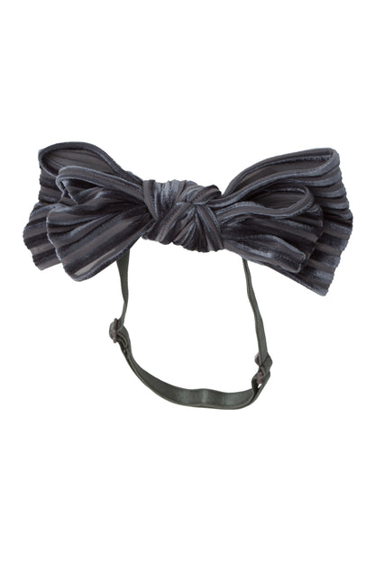 Floppy Velvet Stripe Wrap - Charcoal