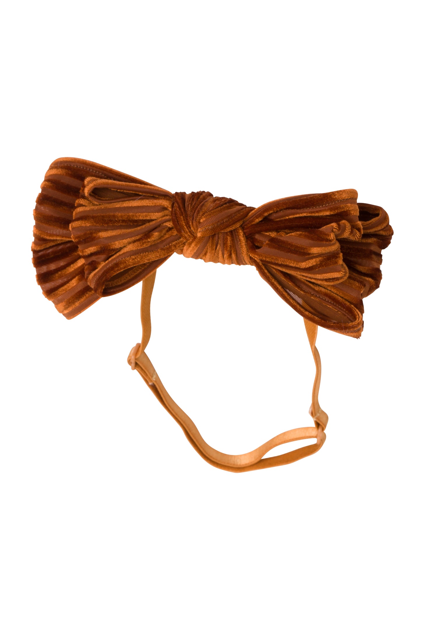 Floppy Velvet Stripe Wrap - Rust