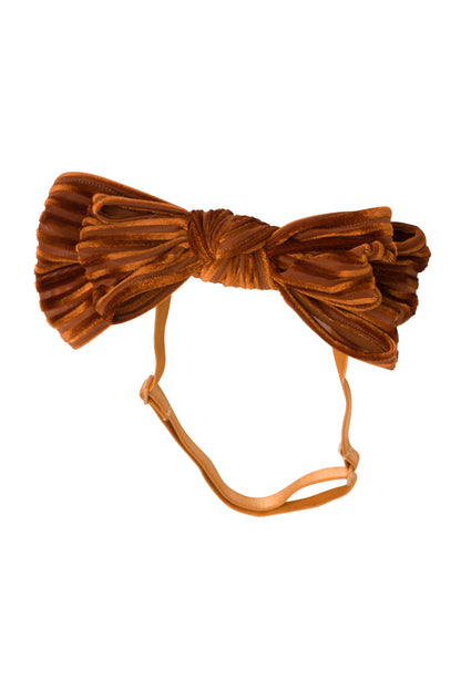 Floppy Velvet Stripe Wrap - Rust
