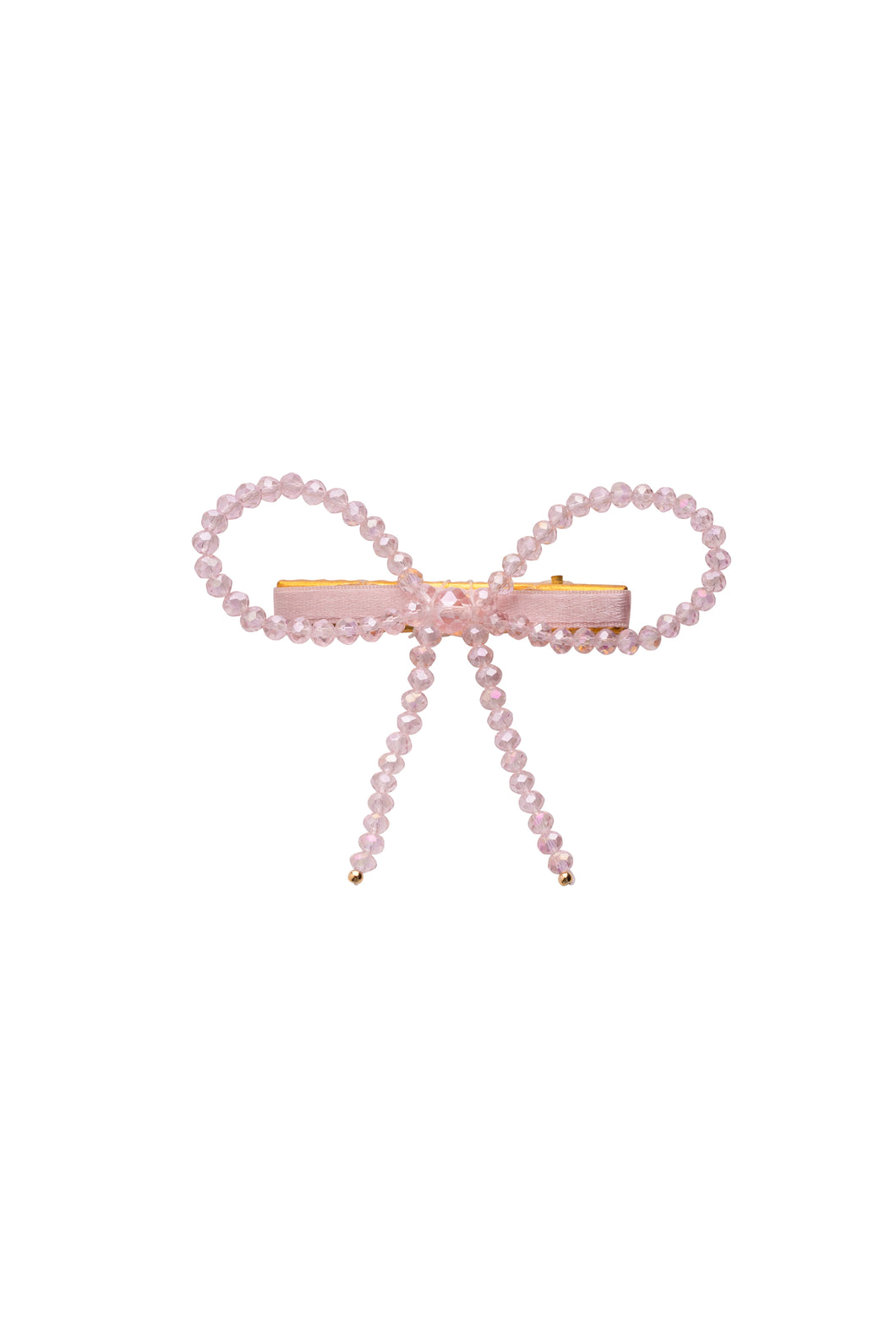 Glass Bow Clip - Blush Pink