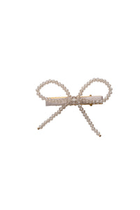 Glass Bow Clip - Clear
