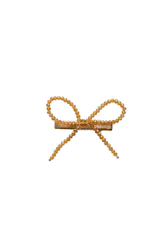 Glass Bow Clip - Gold