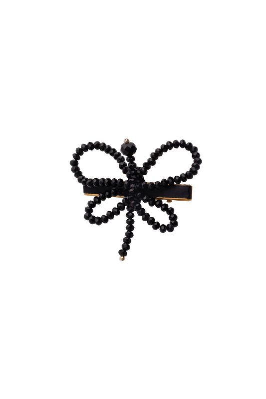 Glass Butterfly Clip - Black