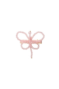 Glass Butterfly Clip - Pink