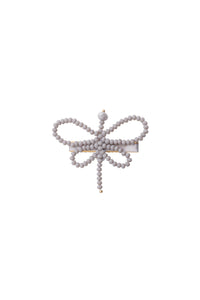 Glass Butterfly Clip - Grey Silver