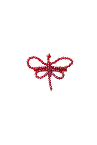 Glass Butterfly Clip - Red