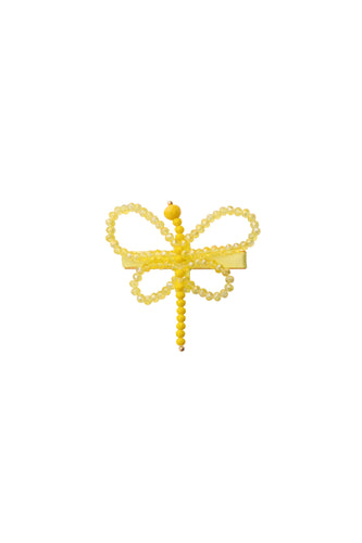 Glass Butterfly Clip - Yellow