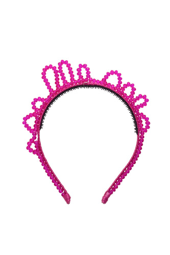Glass Princess Headband - Hot Pink