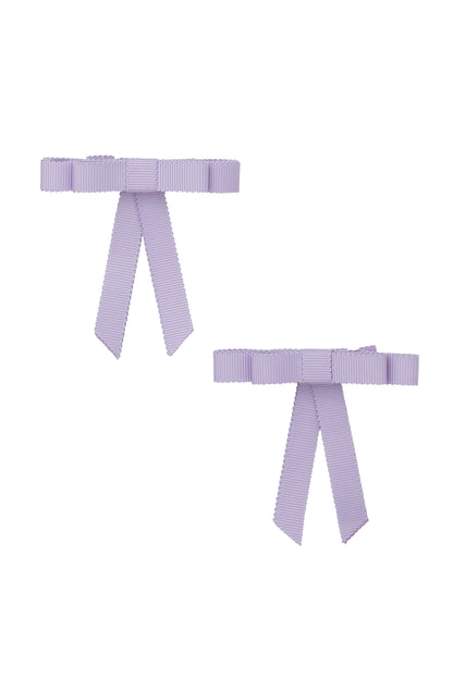 Grosgrain Bow Clip Set (2) - Lilac