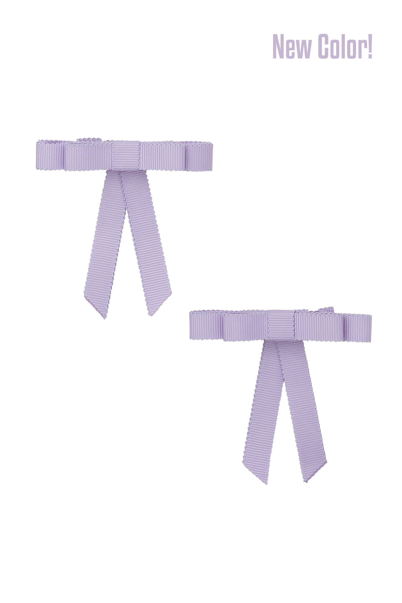 Grosgrain Bow Clip Set (2) - Lilac