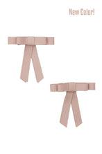 Grosgrain Bow Clip Set (2) - Vanilla Taupe