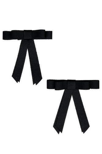 Grosgrain Bow Clip Set (2) - Black