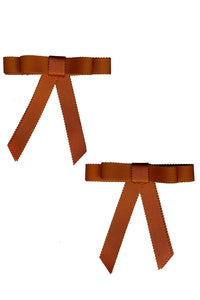 Grosgrain Bow Clip Set (2) - Copper