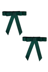 Grosgrain Bow Clip Set (2) - Spruce