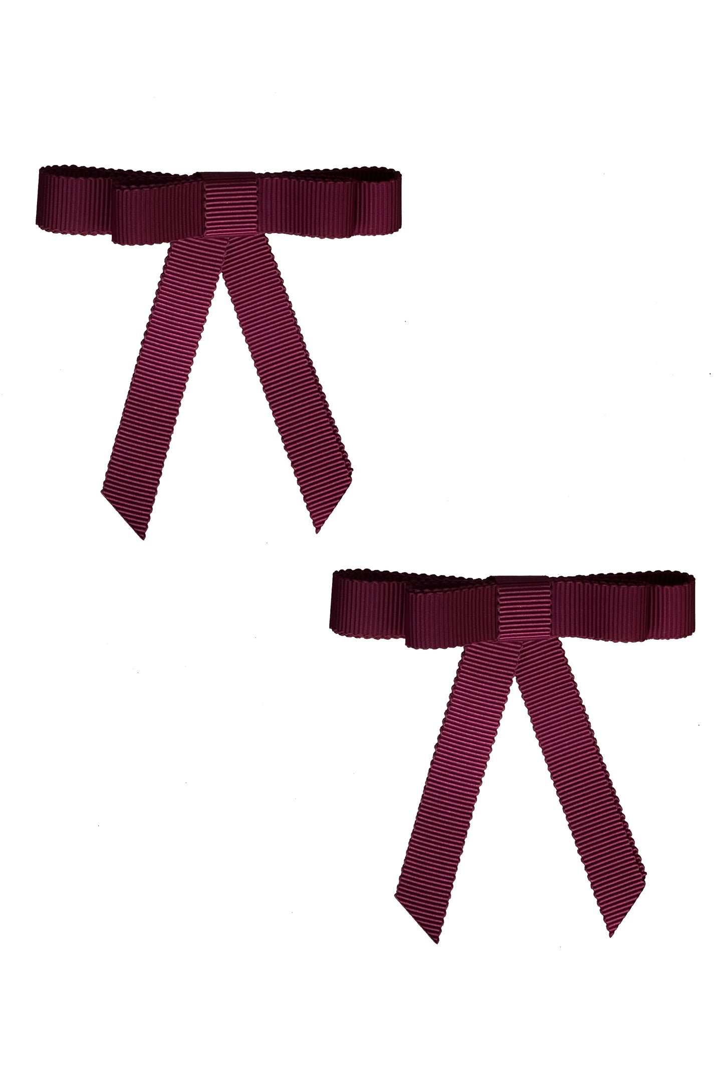 Grosgrain Bow Clip Set (2) - Wine