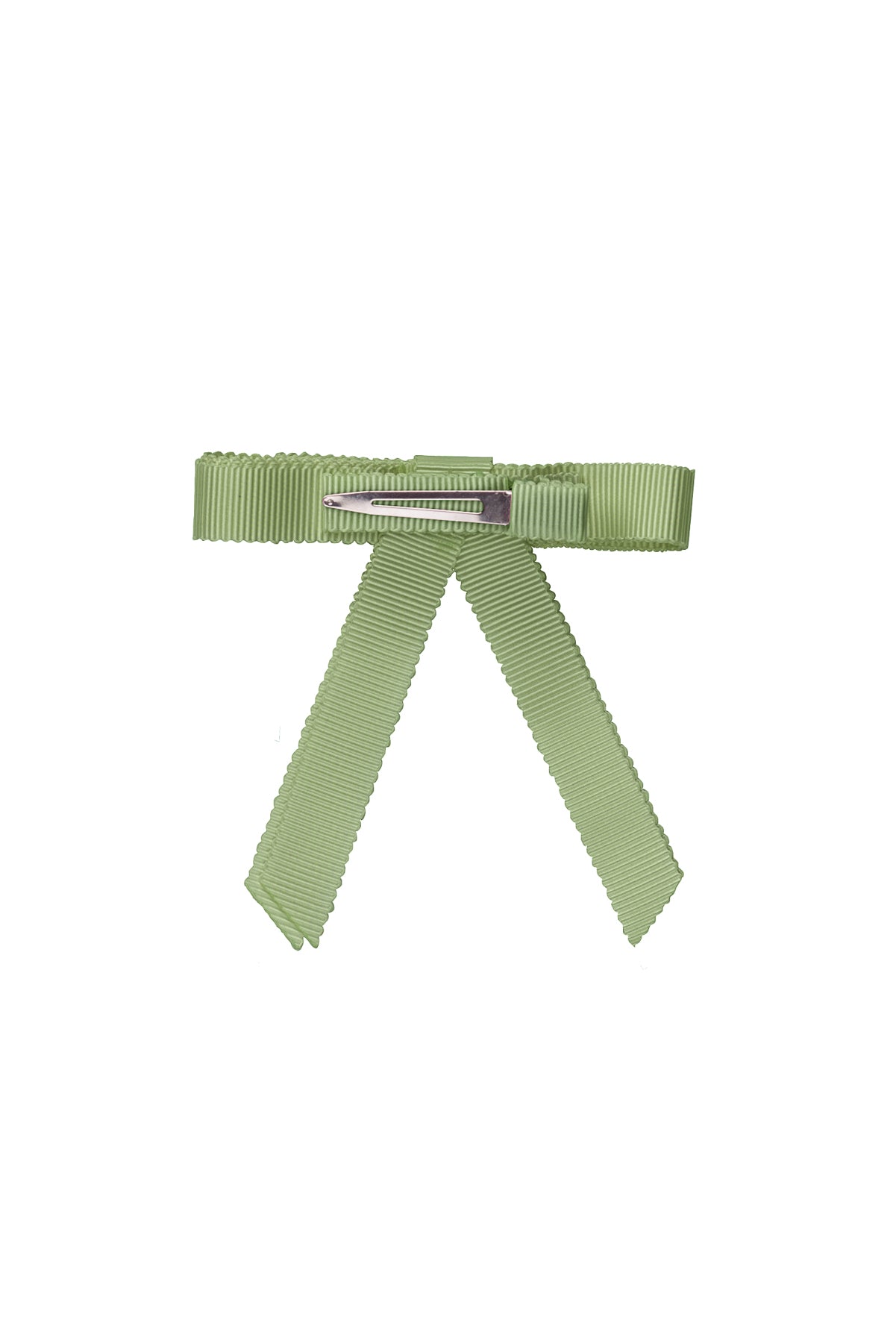 Grosgrain Bow Clip Set (2) - Spring Moss