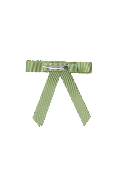 Grosgrain Bow Clip Set (2) - Spring Moss