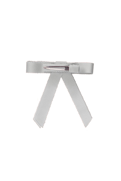 Grosgrain Bow Clip Set (2) - Light Grey