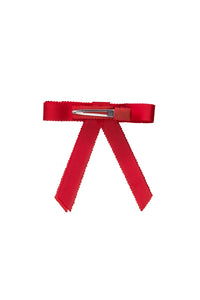 Grosgrain Bow Clip Set (2) - Poppy Red