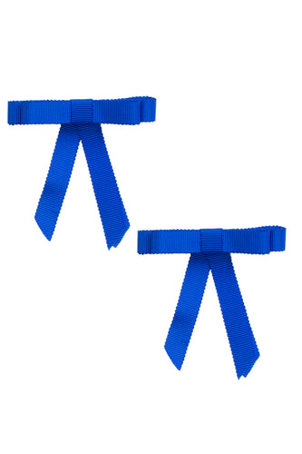 Grosgrain Bow Clip Set (2) - Electric Blue