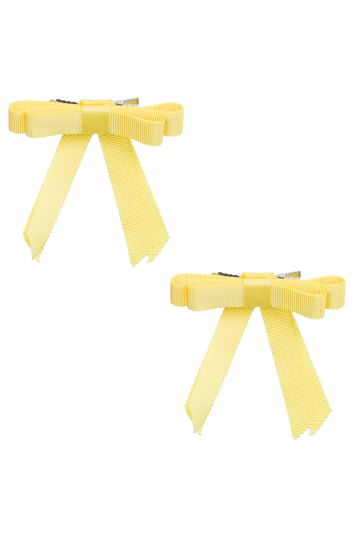 Grosgrain Bow Clip Set (2) - Lemon