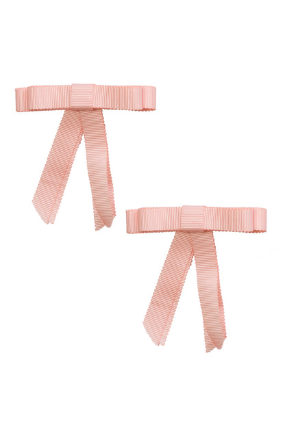 Grosgrain Bow Clip Set (2) - Moonstone