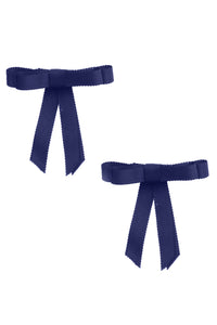 Grosgrain Bow Clip Set (2) - Navy