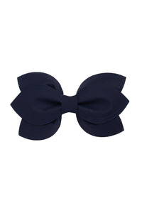 Growing Orchid Clip/Bowtie - Navy Leather