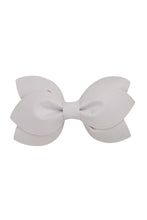 Growing Orchid Clip/Bowtie - White Leather