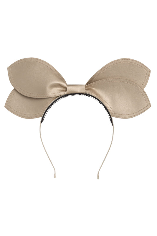 Growing Orchid Headband - Gold Leather