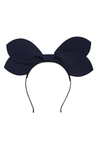 Growing Orchid Headband - Navy Leather