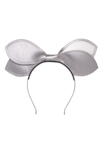 Growing Orchid Headband - Silver Leather