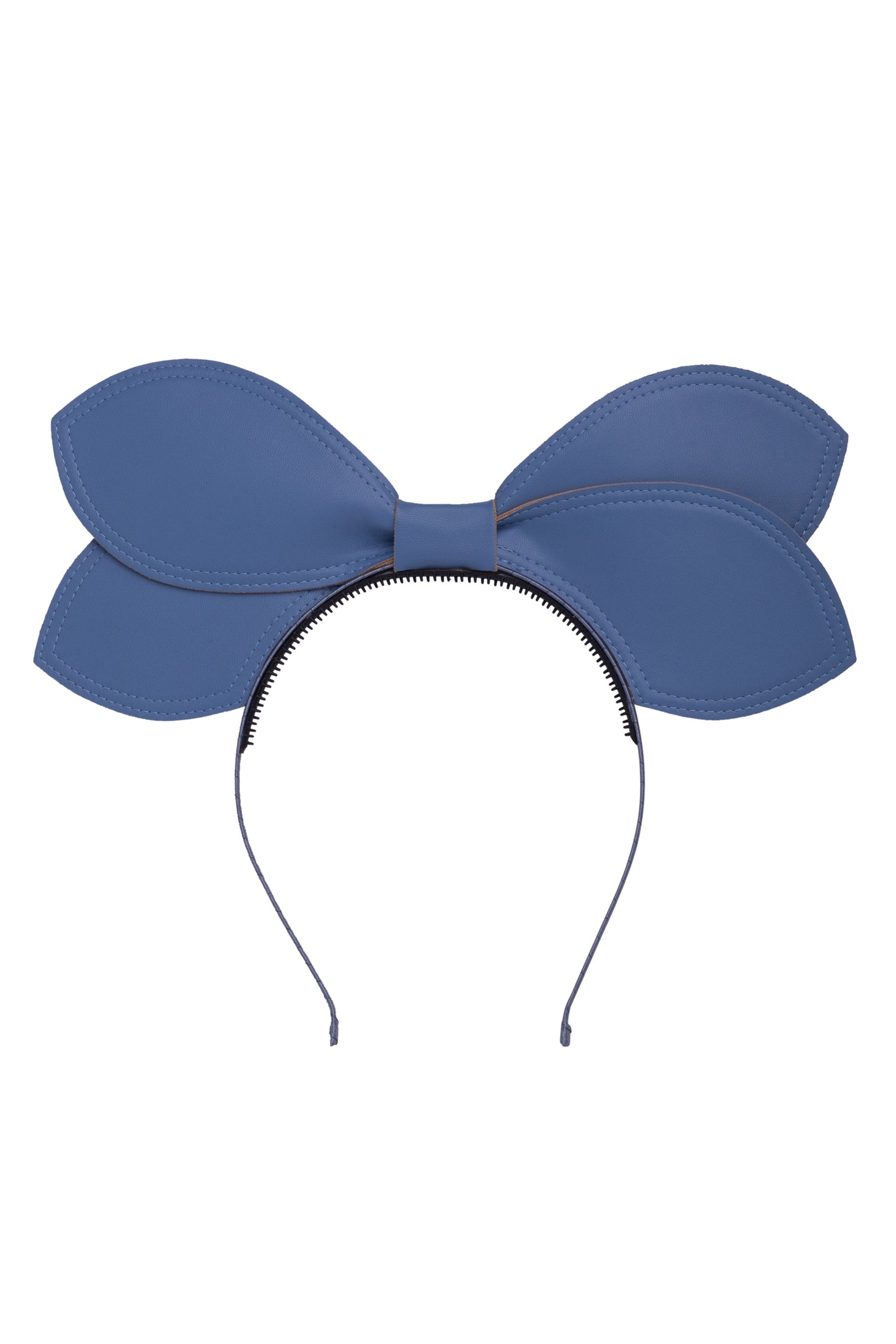 Growing Orchid Headband - Smoke Blue Leather