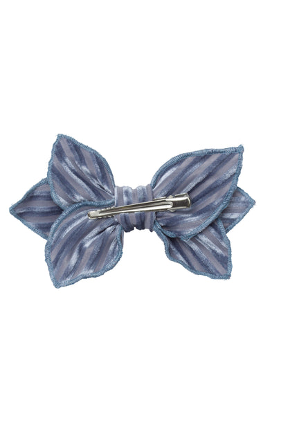 Growing Orchid Clip - Blue Velvet Stripe