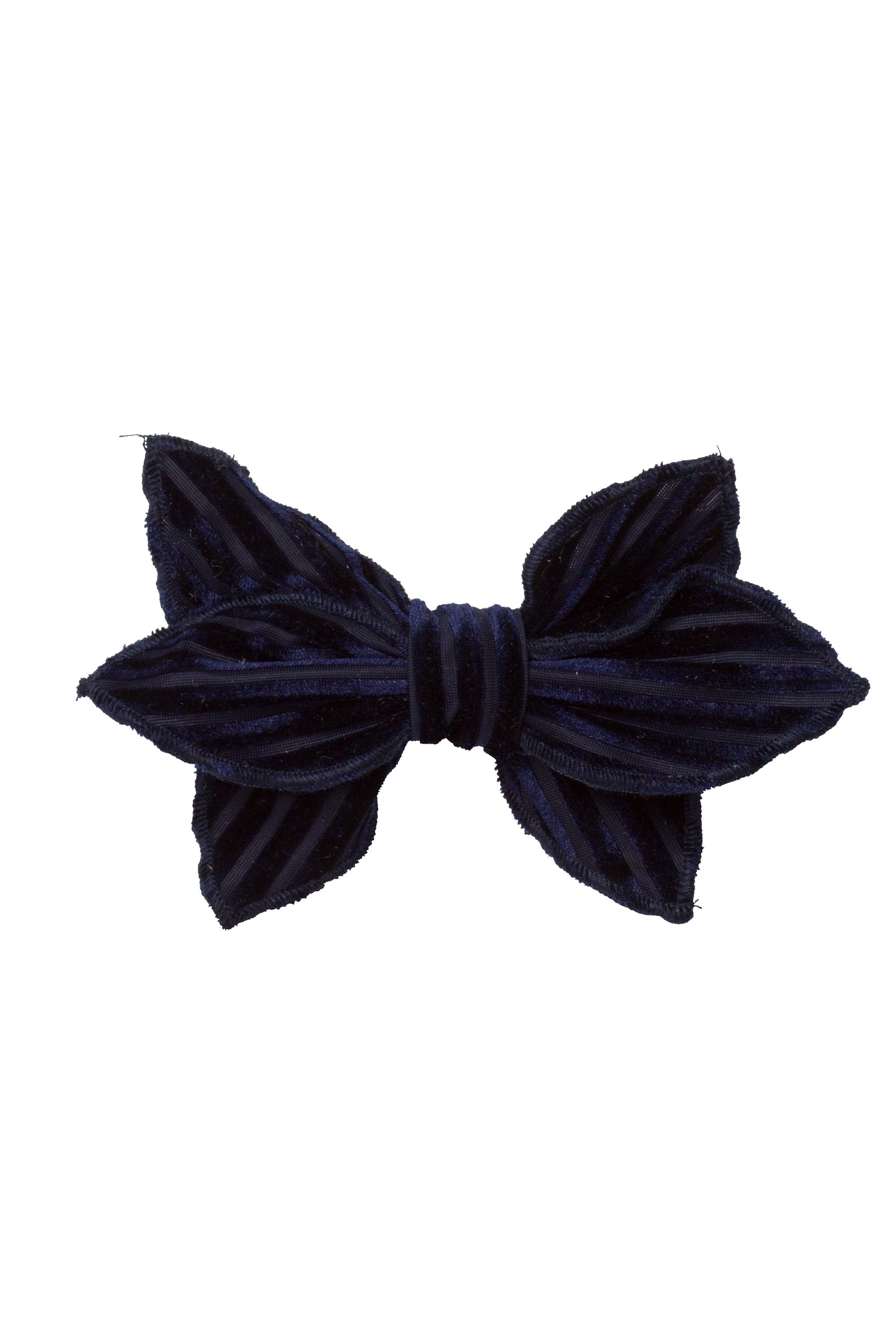Growing Orchid Clip - Navy Velvet Stripe