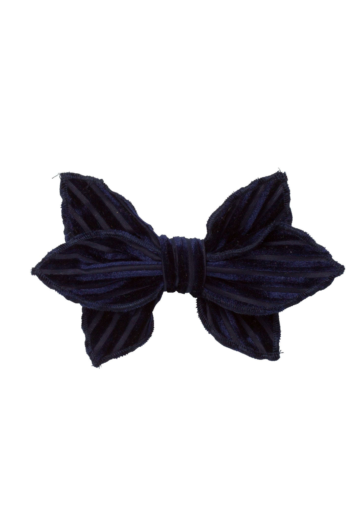 Growing Orchid Clip - Navy Velvet Stripe