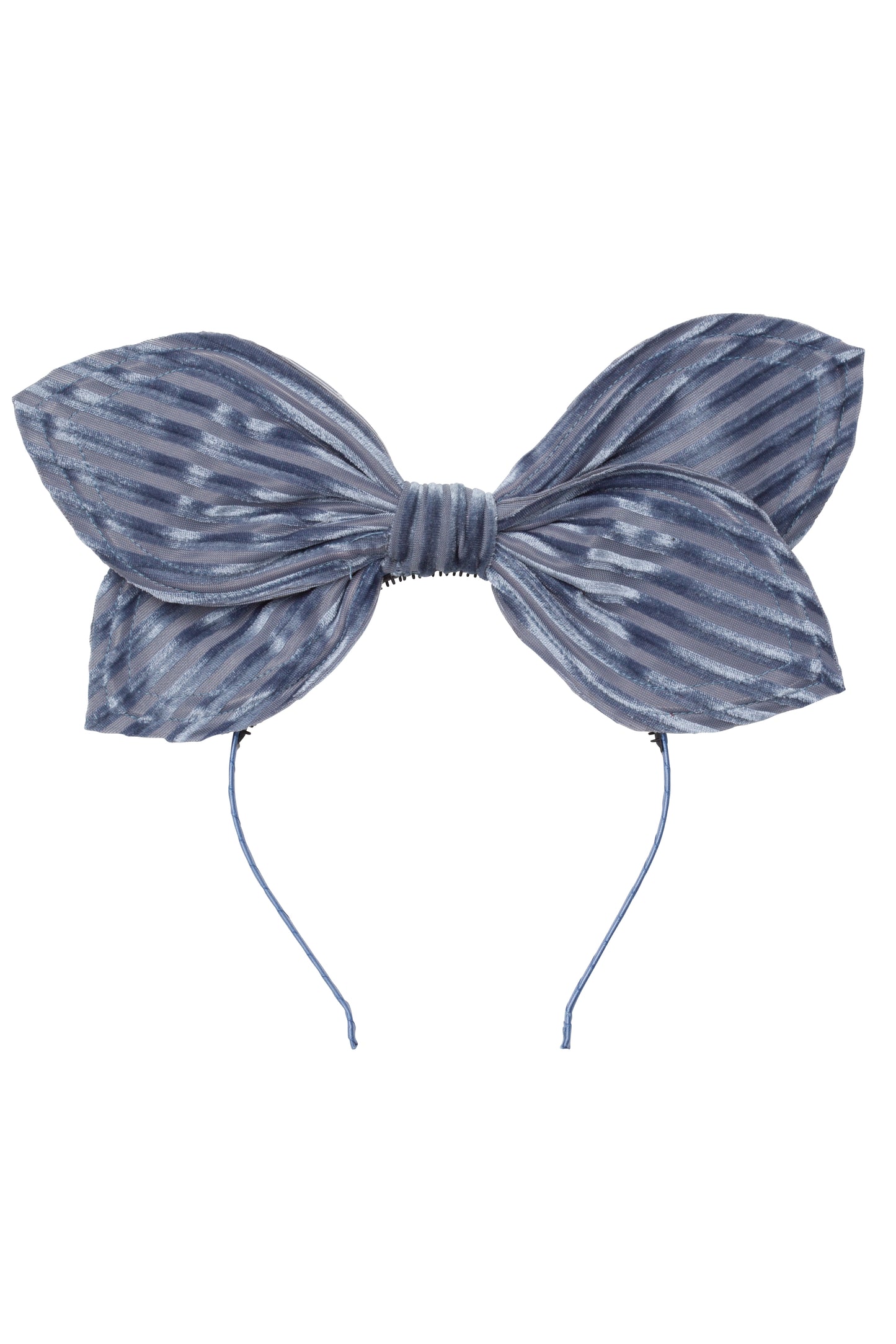 Growing Orchid Headband - Blue Velvet Stripe