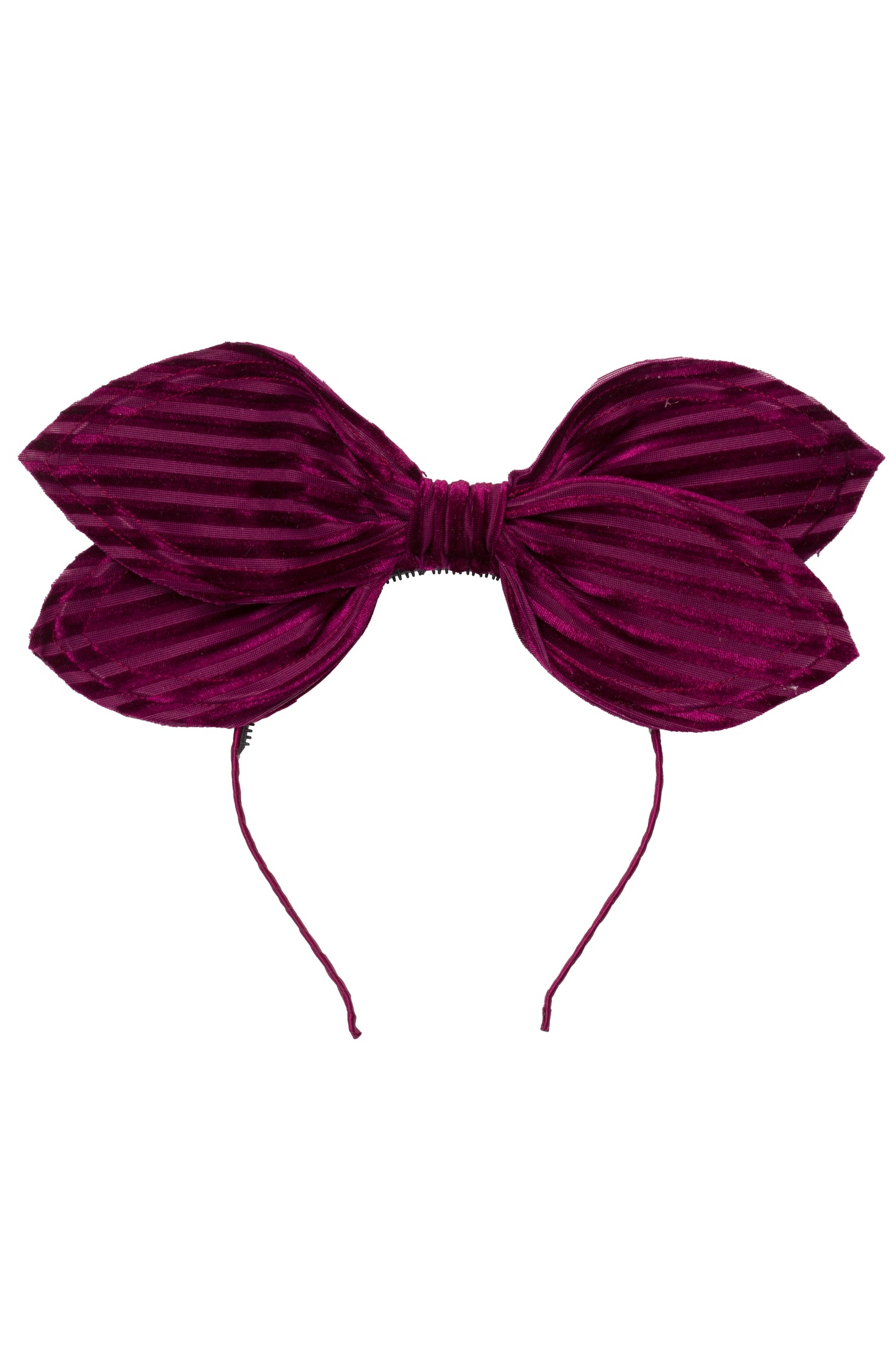 Growing Orchid Headband - Eggplant Velvet Stripe