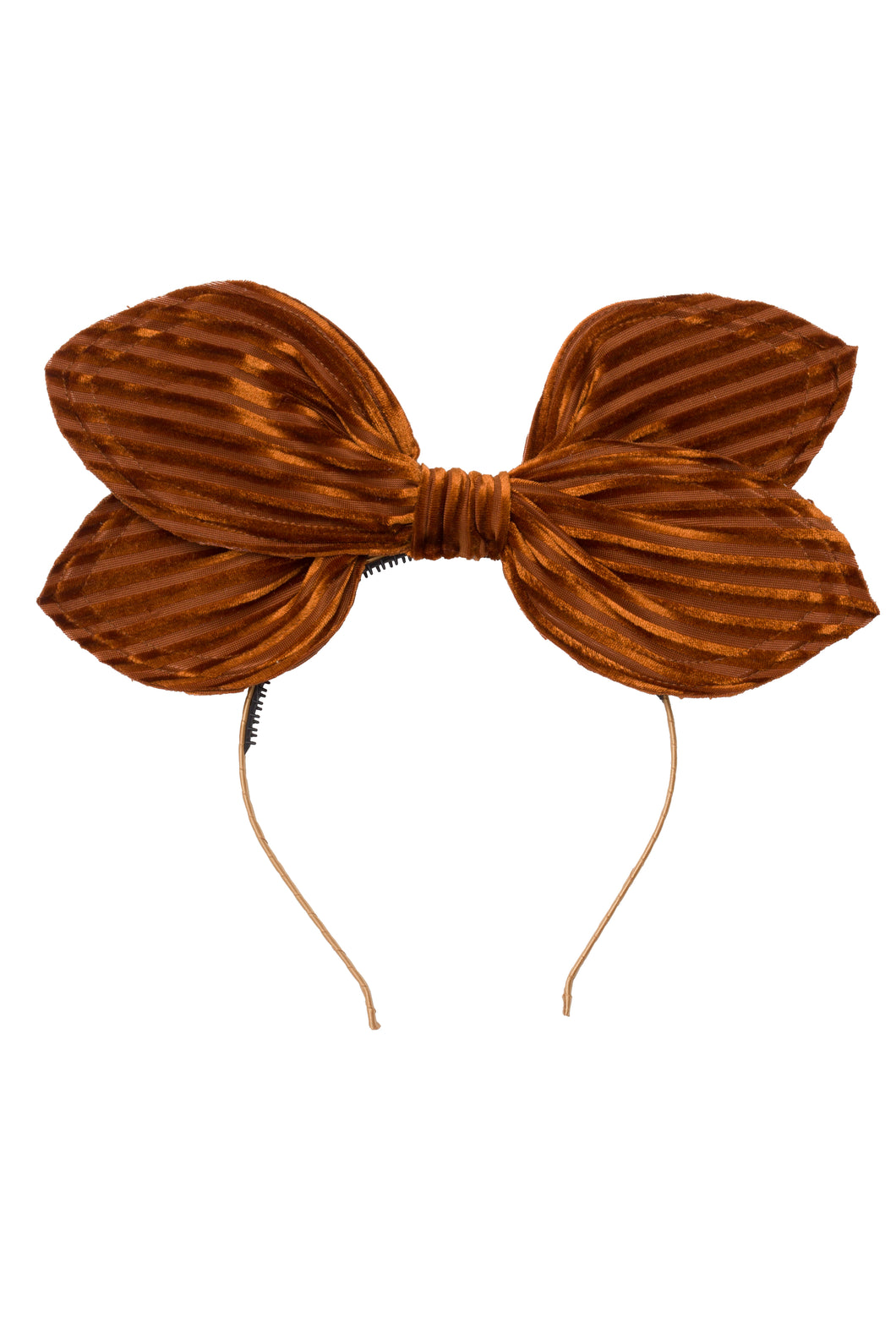 Growing Orchid Headband - Rust Velvet Stripe