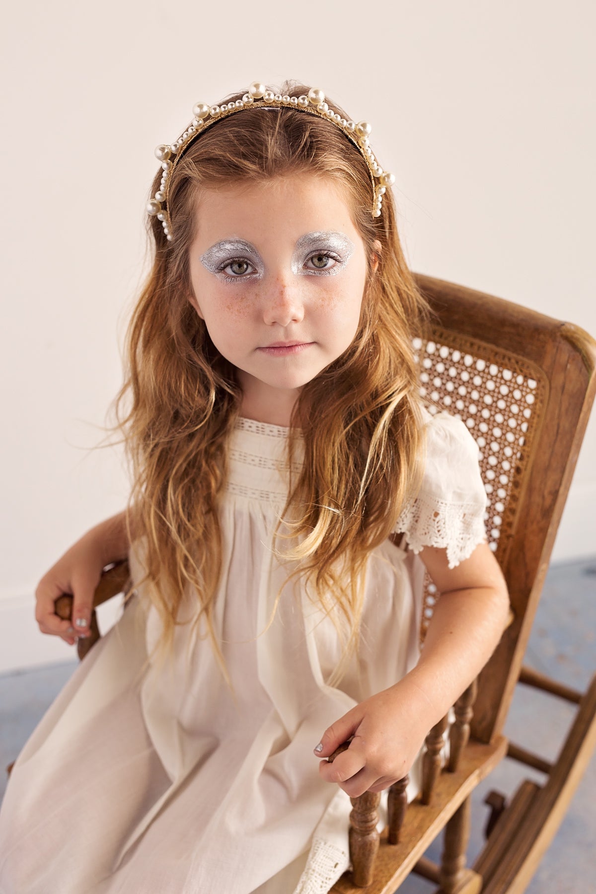 Triple Cluster Pearl Headband - Gold/Ivory (By Request Only, Min 10+)