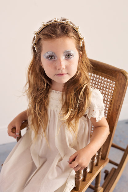 Triple Cluster Pearl Headband - Gold/Ivory (By Request Only, Min 10+)