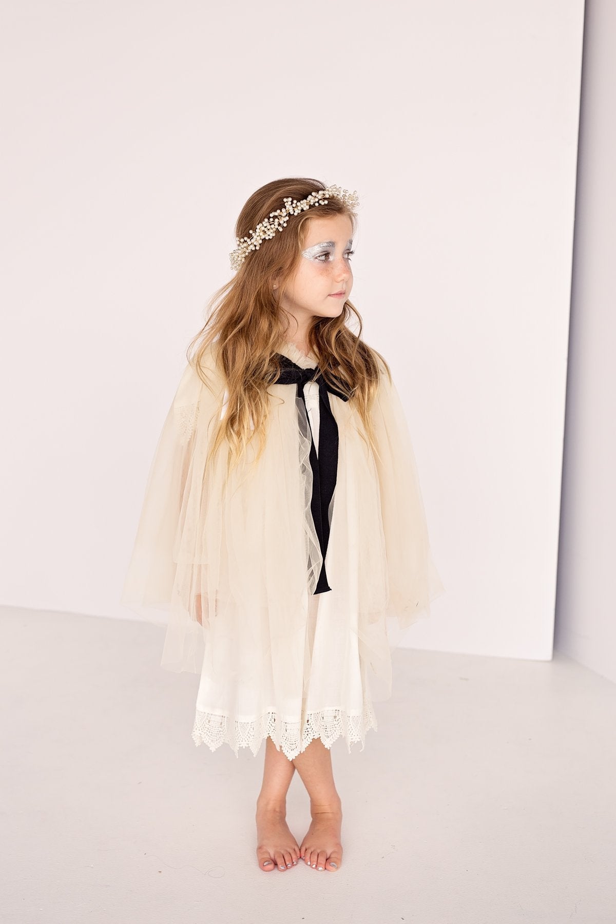 Clustered Wreath - Crystals with Pale Gold Ribbon - PROJECT 6, modest fashion