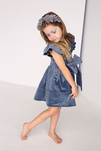 Pleated Ribbon Velvet Headband - Navy