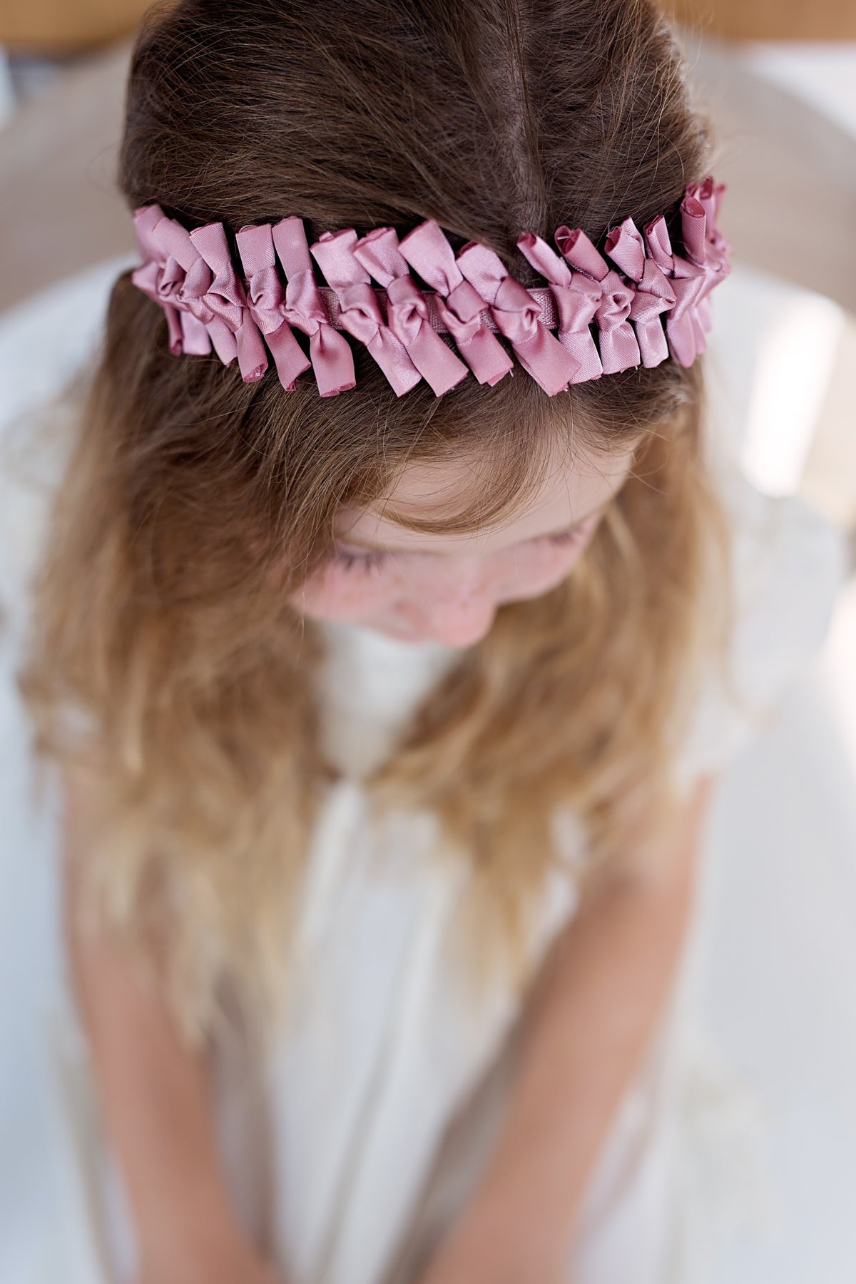 Satin Tied Headband - Silver Grey