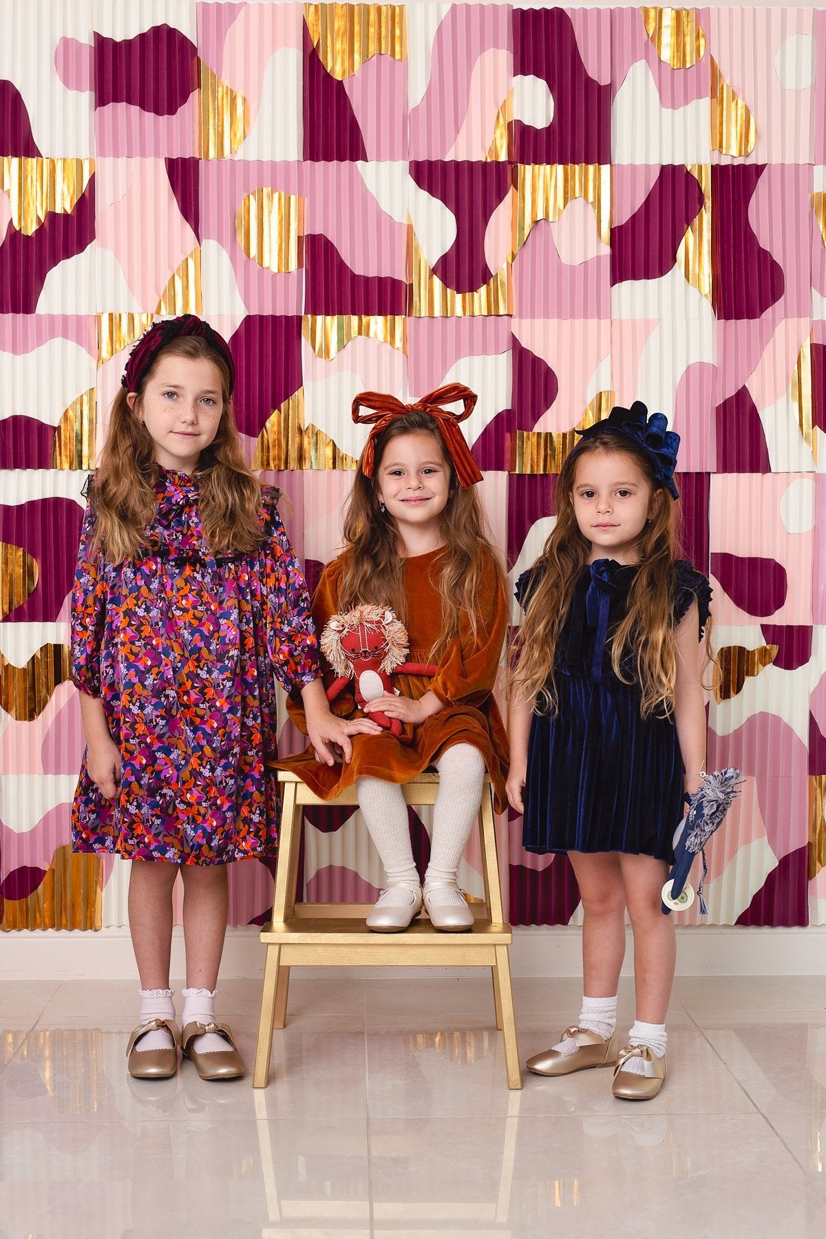 Loop Headband - Velvet - Berry Lines